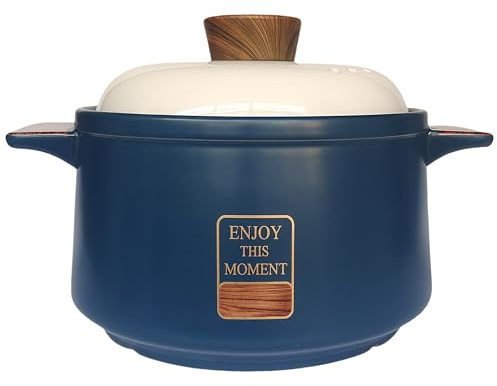 YVZNC Clay Cooking Pot with Lid，featuring long-lasting heat retention, suitable for family members to cook and prepare soups（4.7-Quart）