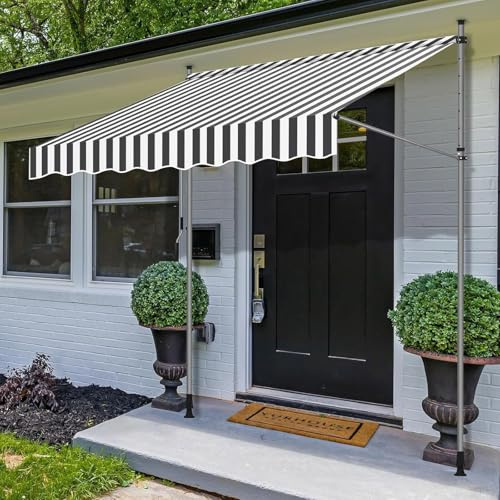 Toldo retráctil ajustable para patio con manivela, parasol para jardín, cafetería, restaurante, poliéster resistente a la intemperie con revestimiento de poliuretano