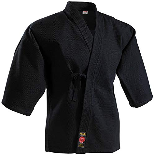 MAR | Traditional Kendo Gi Black Hakama Jacket Japanese Style Kendo Jacket, Aikido Suit Iaido Jacket Martial Arts Uniform, Unisex Heavy-Weight Polycotton Fabric