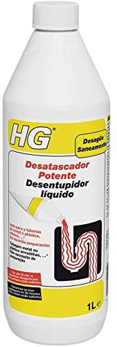 HG Desatascador de Cañerías y Tapones, Elimina Eficazmente los Atascos de Cañerías y Limpia los Desagües Rápidamente, Fregaderos, Platos y Sifones de Ducha Bloqueados (1 Litro)