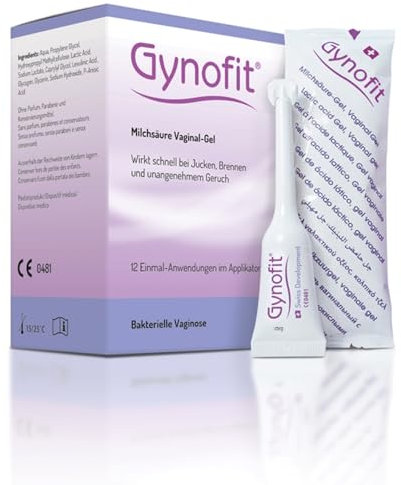 Gynofit Milchsäure Vaginalgel - pH-Balance Restorer für vaginale Gesundheit - Verhindert Juckreiz, Brennen & Geruch - Hygienischer Applikator - Behandelt & verhindert vaginale Infektionen (12 Stück)