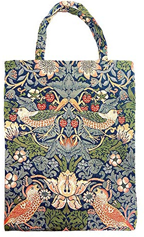 Signare Wiederverwendbare Einkaufstasche, Gobelin, umweltfreundlich, mit William Morris Design, Strawberry Thief Blue, Einheitsgröße