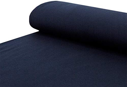 Baumwoll - Sweat Stoff kuschelweich Alpenfleece einfarbig navy - Meterware ab 25 cm x 150 cm - Stoff zum Nähen