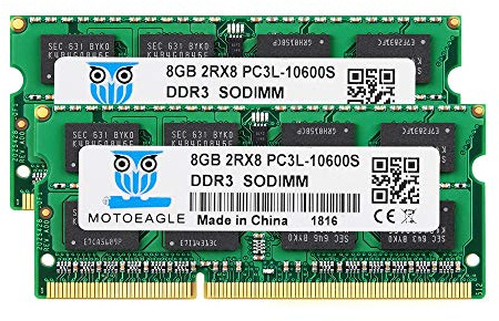 DDR3 1333 SODIMM 16GB Kit (8GBx2) PC3 10600S 8GB DDR3L 1333MHz 2Rx8 PC3-10600 204-pin 1.35V/1.5V Laptop Memory