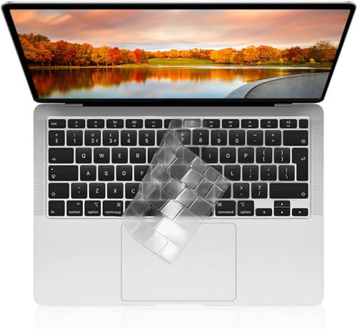 ZYB Ultra Dünn TPU Tastaturschutz, Hohe Transparenz & Staubdicht MacBook Air Tastaturschutz für 2020 MacBook Air 13 Zoll M1 A2337 A2179 mit Retina Display und Touch ID, QWERTZ EU-Layout, Klar