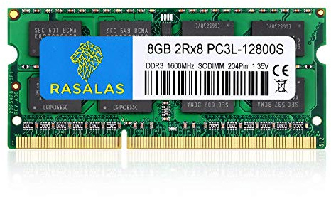 8GB DDR3L 1600MHz PC3-12800 PC3L 12800S Unbuffered Non-ECC 1.35V CL11 2Rx8 Dual Rank 204 Pin SODIMM Laptop Notebook Memory Module Upgrade 8GB