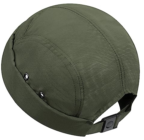 CLAPE Nylon Docker cap Cappello Senza Visiera Regolabile Beanie Brimless Hat Berretto da Portuale in Maglia Uomo Zuccotto da Uomo Green DBH01