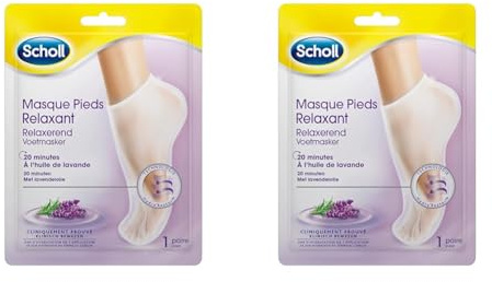 Scholl Masque Pieds Relaxant à la Lavande 1 paire, Hydratant (Lot de 2)