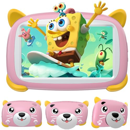 DOOGEE U7 Kinder Tablet, Android-Tablet 7 Zoll, 4-Kern-CPU, Tablet mit 4 GB (2+2 Erweiterung) RAM, 32 GB ROM, 1 TB TF, 3400 mAh, 2 MP Kamera, Bluetooth, Wi-Fi, Kids Space kompatibel, Rosa