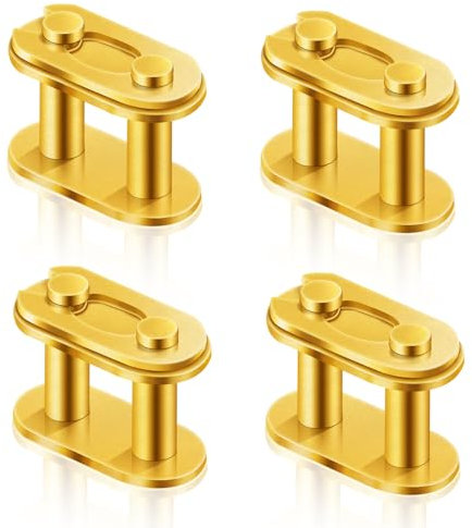 4 Stück Kettenglieder, Stahllegierung Robust Hauptglied Goldene Chain Master Link für Motorrad 50cc 70cc 90cc 110cc 125cc ATV Quad 4 Wheeler Pocket Bike, T8F