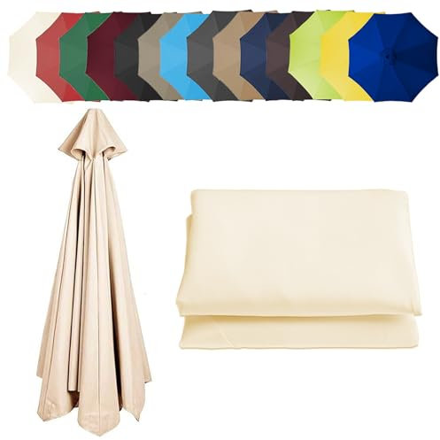 Rechange Toile De Parasol De Jardin À 6 Nervures/8 Nervures, Auvent De Rechange Pour Parasol De Terrasse (200cm/2.7m/300cm) - Épais Et Résistant - Toile De Parasol Deporté - Pour Plage/piscine/Jardin(
