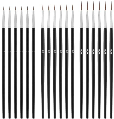 Piriuuo 30 Stück Feine Pinsel Set, 3 Größen Pinsel-Set mit Feiner Spitze Kleines Pinselset Winzige Miniaturpinsel Feine Detail Pinsel für Acryl Aquarell Modellbau, Basteln, Aquarell, Gesichtsbemalung