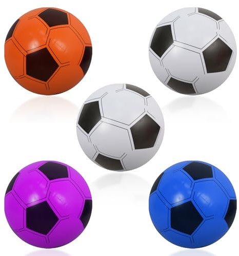 5 pezzi pallone da calcio gonfiabile, mini pallone da calcio, da spiaggia, da calcio, per bambini, regalo di calcio, giocattolo gonfiabile per uso esterno