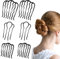 6 Stück Haar Steckkamm Zum Stecken, Einsteckkamm U Förmige Haarschmuck Metall Haarkämme Seitenkamm Set Zähne Updo Bun Haar Pin für Frauen Mädchen Dickem Feinem Haare, 3 Größen