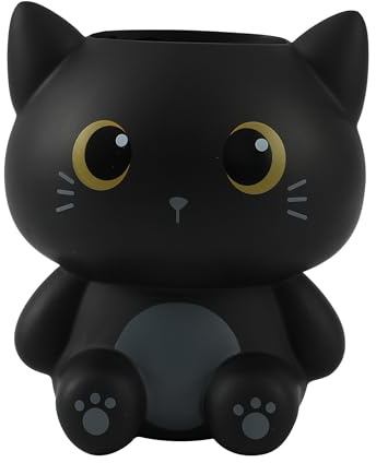 I-TOTAL - Portatutto 3D – Organizer da Scrivania in Stile Kawaii per Penne e Accessori, Idea Regalo (BLACK CAT)