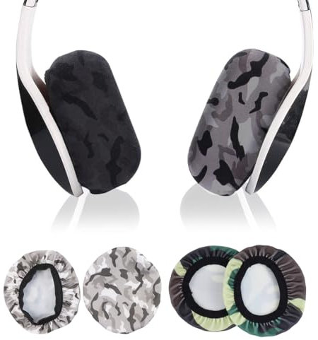 SGERUFZ 2 Pares de Fundas Transpirables para Auriculares - elásticas, Lavables, Reutilizables - Funda, Almohadillas Auriculares - se adaptan a Auriculares (9-10,5 cm)