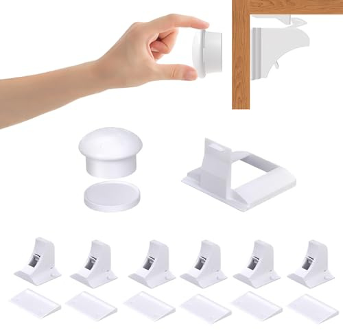 Yeqqzq Kindersicherung, magnetische Schrankschlösser für Kinder, 6 Stück + 2 Schlüssel + 1 Halterung, Baby-Sicherheitsschloss für Schränke und Schubladen