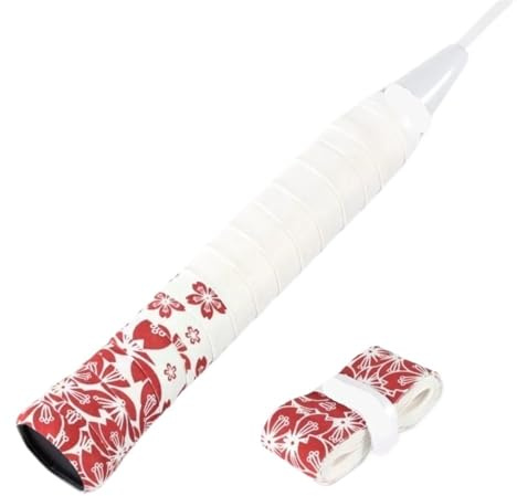 CIGPKLO greppband tennisracket 2 stycken tryckta tennis-badminton-greppband, halkfria, svettabsorberande, rackethandtag, omslag, stötdämpande, slitstark