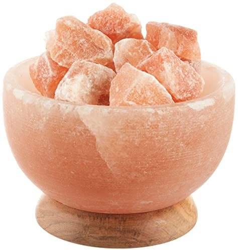 HIMALAYA SALT DREAMS - Upplyst rund saltkristallskål, inklusive el och speciallampor (E14) från Punjab/Pakistan.