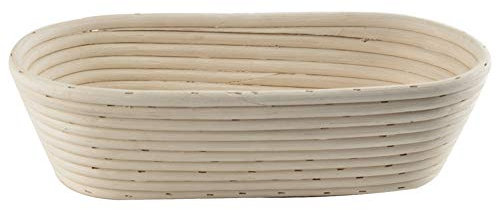 ORION Banneton à Pain | Moule pour Faire Lever Votre Pain | Moule à Pain en Rotin pour Pain Ovale 32 x 15 cm | Hauteur 9 cm
