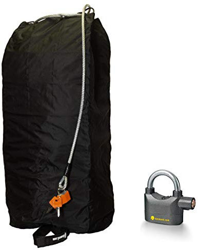 DEEMEED Bolsa de seguridad para cascos con cierre de alarma, antirrobo, impermeable, anticorte, 18 metros de cable de acero en el interior, para 2 cascos
