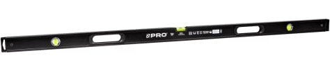 PRO900 Heavy Duty Niveau À Bulle 150cm fraisé des deux côtés avec Profil Ergonomique - ERS+ (Easy Reading System) - Niveau a Bulle précis avec embouts Antichocs - Couleur Noir