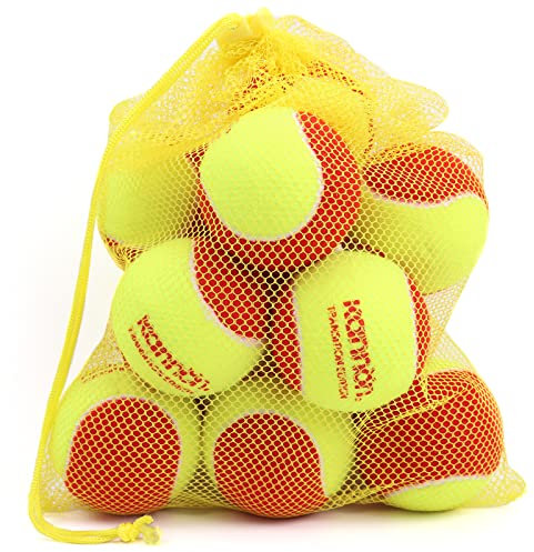 YUESHENG Tennisbälle Stage 3 Tennisbälle Kinder Rot Dekompression 75% FüR Unter 8 AnfäNger Training Tennis 12 Pcs Tennisball Mit Tragetasche TennisbäLe