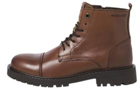 JACK & JONES Herren JFWTREMOR Leather Boot SN Schnürstiefelette, Cognac, 46 EU