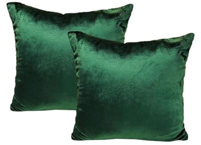 JACK 2er Set Teddy Flausch Kissenhülle Kissenbezug Dekokissen flauschig kuschlig weich, Farbe:Grün, Größe:40 x 40 cm