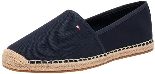 Tommy Hilfiger Damen Espadrilles Flag Canvas mit Logo, Blau (Space Blue), 37