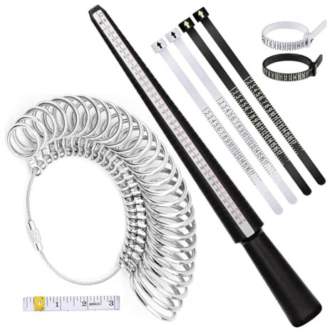 Joselin Ringgrößen-Werkzeuge für Damen und Herren, Ringmaß Aus Metall, Ringherstellungsset, Ringdorn, Ringgrößen-Werkzeug für Lose Ringe