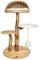 Bontoy Kratzbaum Stella aus Holz 109 cm I Echtholzstamm I großer Liegekorb mit Kissen I Spielball am Seil I 2 Stufen I Herausnehmbares Kissen