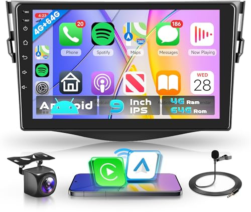 4G+64G Wireless Carplay Android Autoradio per Toyota RAV4 2007-2012 9 Pollici Touchscreen Autoradio con Android Auto GPS Navi WiFi Mirror Link Bluetooth FM/RDS Radio EQ/USB/SWC Telecamera Posteriore