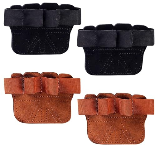 OODJVN 2 Pairs Of Fitness Grip Gloves, Non-Slip Grip Gloves, Equipment Training Pads, Unisex, Suitable For Weight Training, Pull-Ups, Gym (Black, Brown).