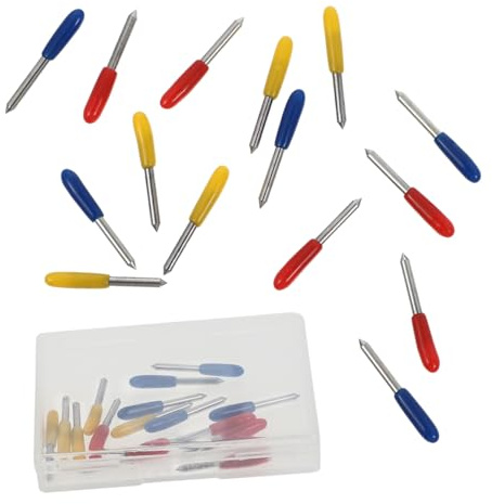 TOPBATHY 15 pièces Cutter pour Plotter Lames de Rechange pour Découpe Vinyle Tissu Outil de Gravure Résistantes à Usure pour Machine de Découpe