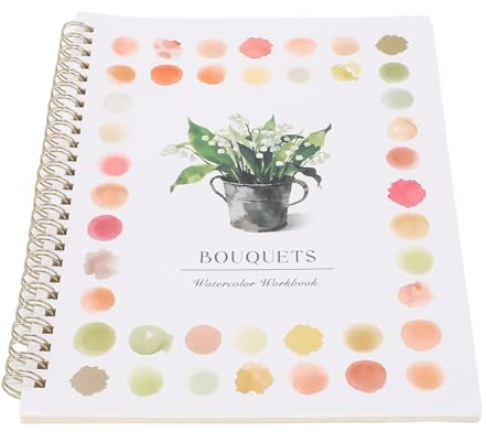 ARTOCT Cahier D'exercices D'aquarelle, Papier de Surface Brillant pour Enfants, Bloc de Pratique de Peinture à la Maison et en Classe, Carnet de Croquis Artistique 12 Couleurs (Bouquet)