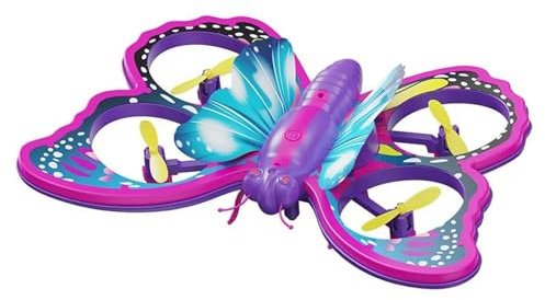 Butterfly V40 Remote Control Airplane for Kids 7-14 6 Channel RC Foam Drone with Gravity Sensor Altitude Hold Stunt Tumble Colorful Lights Dual Mode Quadcopter Toy for Boys Girls,triple battery