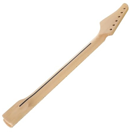 Garsent Manche de Guitare électrique 22 Frettes de Remplacement en érable avec écrou en Os, Trous d'accordeur Pré-percés de 10 Mm, Tige de Réglage Double Action pour Droitier ST
