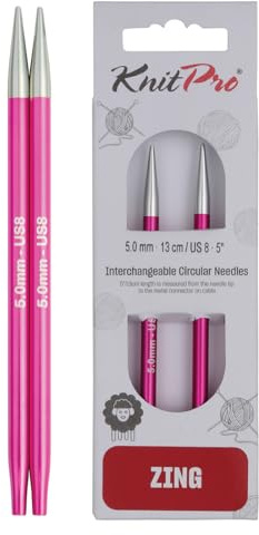 KnitPro Zing Interchangeable Circular Needles 5 (13cm) | 5.00mm