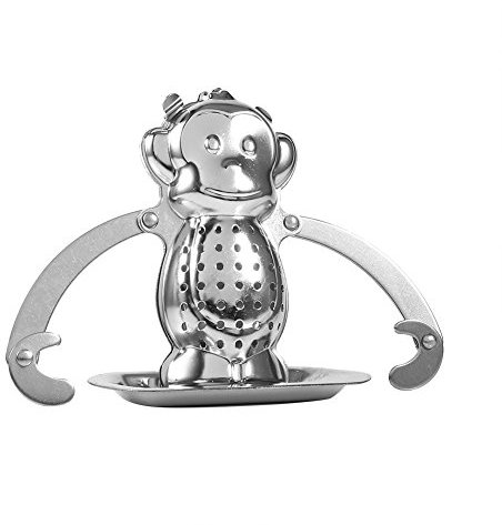 Infusor de t¨¦ de hojas sueltas de acero inoxidable,infusor de forma de animales,infusor especias a base de hierbas,con gancho de cadena larga para preparar t¨¦ de hojas sueltas,Colador de t¨¦