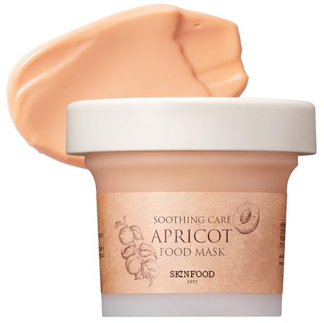 SKINFOOD Mask Apricot Trouble Care 120g - Facial Pore Clearing and Body Skin Soothing - Wash Off Face Masks w/Pink Calamine for Healthy, Clear & Smooth Skin - Shower-Proof Texture (4.23 oz)
