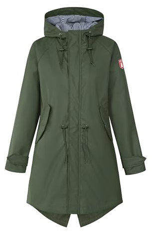 derbe Traveby Friese Fisher Oliv Damen Regenjacke Nachhaltig 38 | Friesennerz | Regenmantel | Frauen | Hamburg