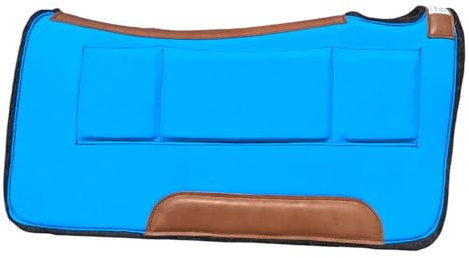 Diamond Wool Contoured Felt Ranch Western Saddle Pad for Horses 30x30-1/2 Thickness, Turquoise
