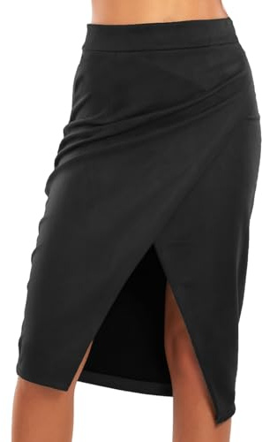 Toocool Gonna Donna Longuette Portafoglio Scamosciata Spacco Elegante VI-3614 [L,Nero]