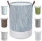 24-Inches Collapsible Laundry Baskets, 75L Extra Large Fabric Laundry Bags with Handle, Freestanding Laundry Hamper Basket - Foldable Laundry Bin for Clothes Toys in Bedroom (Navy Vertical Stripe)
