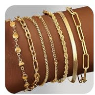 Adramata 7Pcs Armband Damen Edelstahl Ketten Armbänder Set 14K Vergoldet Armbander Twist Schlange Armkette Damen CZ Verstellbar Armband Set Charm Armband Silber Rosegold Gold Armband für Damen Frauen
