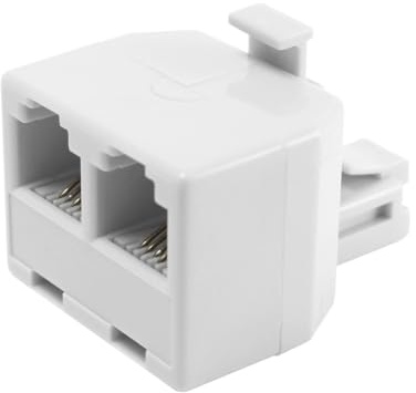 Clavija de teléfono duplex, con alta resistencia y fácil instalación, ideal para conexiones telefónicas en hogares y oficinas.
