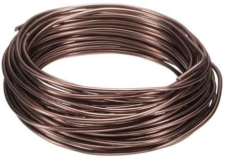 QUARKZMAN Filo Bonsai 2.5mm Calibro 10m Lunghezza Filo di Alluminio Anodizzato Flessibile per Attrezzi Bonsai, Alberi, Giardino, Orticoltura, Paesaggistica, Piantagione, Marrone