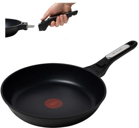 ECODE Induktionspfanne, antihaftbeschichtet, 20/24/28 cm, mit abnehmbarem Griff, ölfreies Kochen mit Temperaturanzeige, geeignet für alle Herdarten