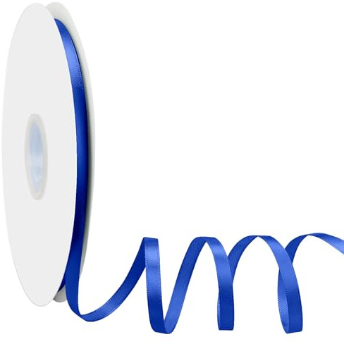 Blu Scuro Nastro di Raso, Dooozy 6mm 91m Nastro Regalo in Tessuto Nastro Satinato per Confezioni Regalo, Evento Festivo, Decor di Nozze, Bomboniere, Regali Decor